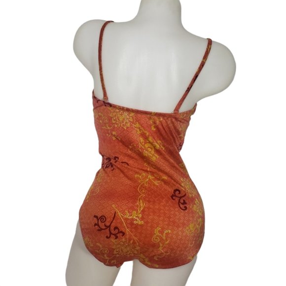 GOTTEX SWIMWEAR COPPER & GOLD ONE PIECE SWIMSUIT SIZE 16 - Picture 8 of 9